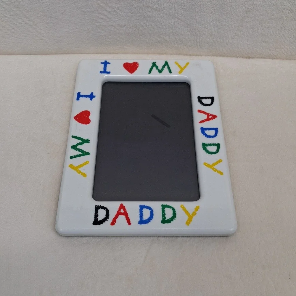 I Love (Heart) My Daddy Vintage Picture Frame Holds 3.5 x 5.25 Photo Colorful